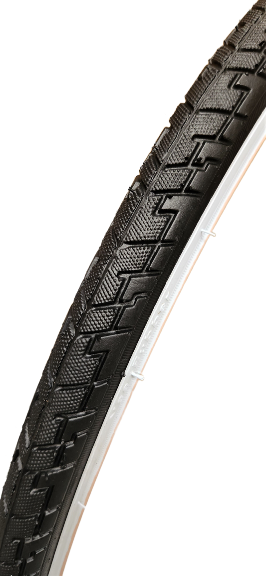 Tyre 700 x 35C BLACK with WHITE WALL Hybrid, (35-622) Quality Vee Rubber tyre (4768)