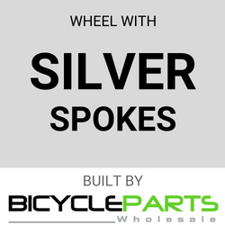 WHEEL  26"  Alex DM-18 D/W Eyeleted SILVER Rim, 7/8/9/10 Speed Q/R Cassette BLACK Hub, SILVER Spokes, REAR.  ALL SILVER