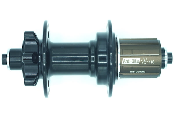 Hub, 10/11 Speed,  Q/R Black 40H TANDEM (145mm OLD)  6 Bolt Disc, Sealed Bearings, Quality Bitex product - made in Taiwan