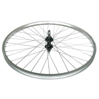 WHEEL - 26" JETSET S/w Silver Alloy Rim , Black Steel MultiSpeed Nutted Hub , Mach1 Galvanised Silver Spokes , REAR. (matching front 94189)