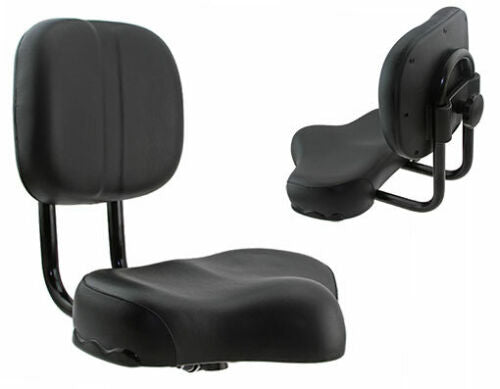 SADDLE with Back Rest, Adjustable, BLACK With "standard" knuckle - 290mm W x 240mm L