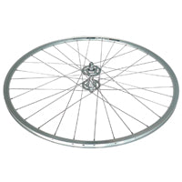 WHEEL  700c Alex R-450 Silver D/w Alloy Rim, Front Siler Novatec Sealed Track Hub (Nutted) , Silver Mach 1 Spokes .