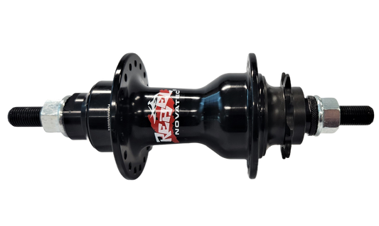 Hub 9T Driver Nutted Black 36H (4 sealed bearings OLD 110mm) 3/8mm x 165mm axle