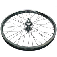 Wheel 20" Alex  DM-24 D/w Eyeleted Alloy Rim W/msw , Alloy Black Nutted screw on Hub 3/8 Axle (110 OLD), Silver Mach 1 Spokes . REAR.