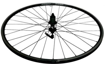 WHEEL  29er/700c  Alex R-450 D/W Alloy Rim W/msw, 8/10 Speed Q/R (130mm OLD) Loose Ball Joytech Hub, Mach 1 Spokes, REAR.  ALL BLACK