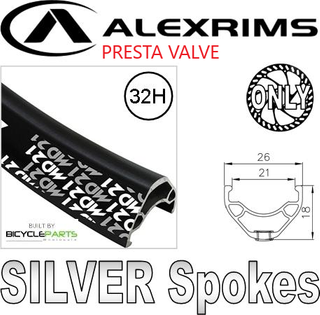 WHEEL - 29er Alex MD21 32H P/j Black Rim,  12 Speed MICRO SPLINE Q/R (135mm OLD) 6 Bolt Disc Sealed Novatec Black Hub, SILVER Spokes