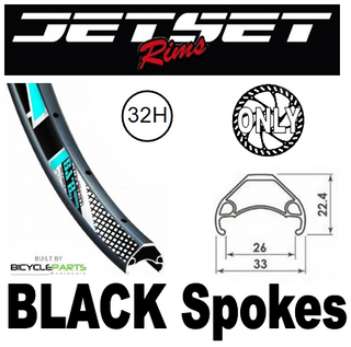 WHEEL - 29er Jetset HC-E331 32H P/j Matt Black Rim,  8/11 SPEED 12mm T/A (148mm OLD) Centerlock Disc Sealed Novatec BOOST Black Hub, BLACK Spokes