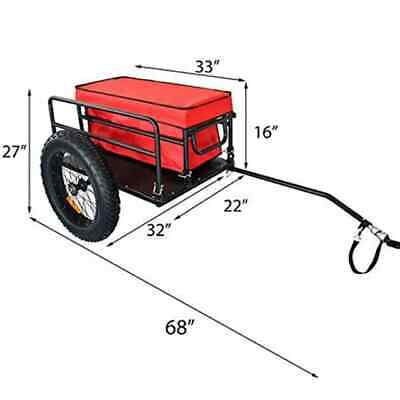 Bicycle Beach Trailer 2 in 1 - can also be used as a push/pull trolley, Steel Frame, 20 x 4" fat wheels, Capacity:60kgs, Loading size: 89*63*41cm