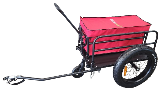 Bicycle Beach Trailer 2 in 1 - can also be used as a push/pull trolley, Steel Frame, 20 x 4" fat wheels, Capacity:60kgs, Loading size: 89*63*41cm
