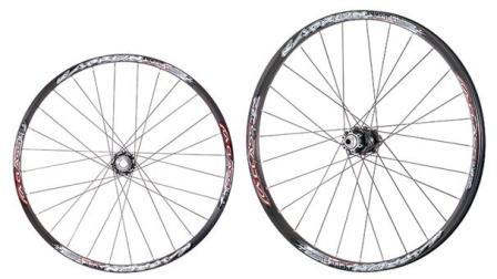 SUPER  DISCOUNTED price !!!    Wheelset, Aclass Professional wheels, Kaprun 26" disc,  F 20mm through   R 135mm x 10mm through, for downhill & Freeride, 34mm wide welded rims, DT spokes