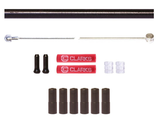 BRAKE KIT front & rear,- Universal INNER & OUTER, 2000 &1000mm Stainless Steel cables, 5mm 2P BLACK 1700mm housing, w/ 6 ferrules & 2 x donuts