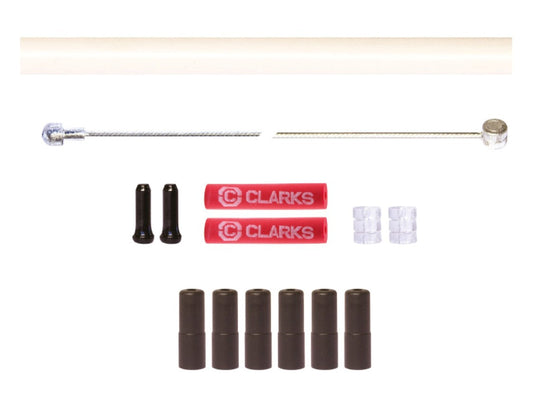 BRAKE KIT front & rear,- Universal INNER & OUTER, 2000 &1000mm Stainless Steel cables, 5mm 2P WHITE 1700mm housing, w/ 6 ferrules & 2 x donuts