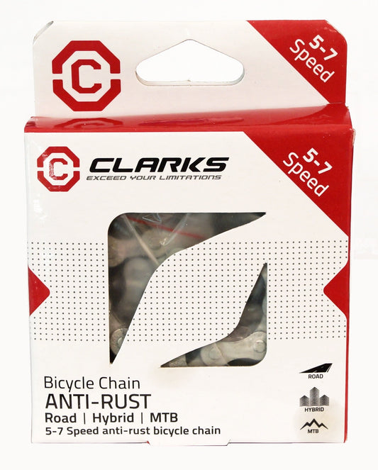 CHAIN - 5-7 Speed - CLARKS - SILVER - Anti Rust - w/Connect Link