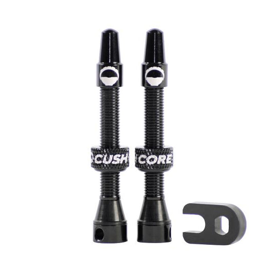 CushCore Tubeless Valves (pair) Black - 44mm