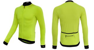 JERSEY - FUNKIER, PARMA, Mens, Summer Long Sleeve Yellow Jersey, Full Zip, LARGE