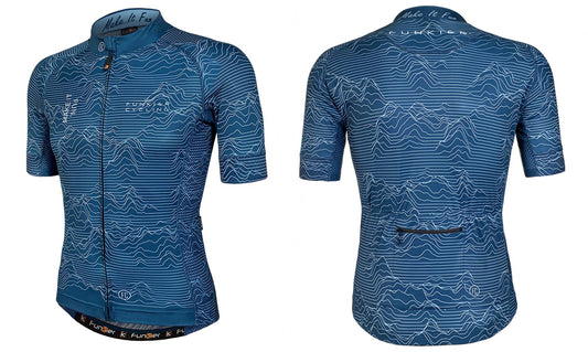 BLUE PRO JERSEY - Funkier Rossini, Race Fit, Full Zip, Mens ---- 3XL