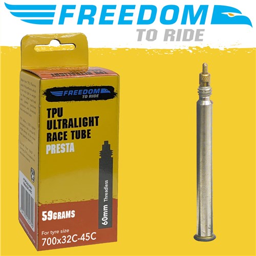 TPU Ultralight 59g Gravel Tube 700x32-45C 60mm Threadless Black Valve