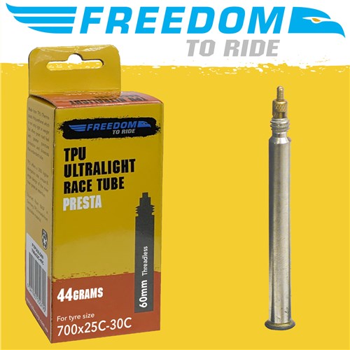 TPU Ultralight 44g Race Tube 700x25-30C 60mm Threadless Black Valve