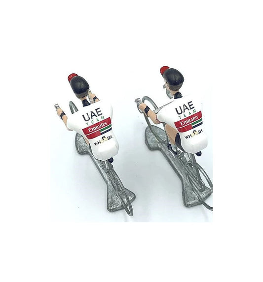 FLANDRIENS Models, 2 x Hand painted Metal Cyclists, Team UAE Emirates 2020