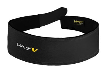 HALO V SWEATBAND  -  Adjustable fit with closure, "Halo Sweat Seal, channels sweat away" -  BLACK