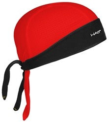 BANDANA - HALO PROTEX, Tie Bandana for Custom Fit, "Halo Sweat Seal, channels sweat away" - RED