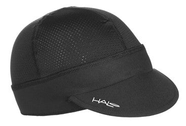 HALO CYCLING CAP - Additional Sun Protection, "Halo Sweat Seal, channels sweat away" - BLACK