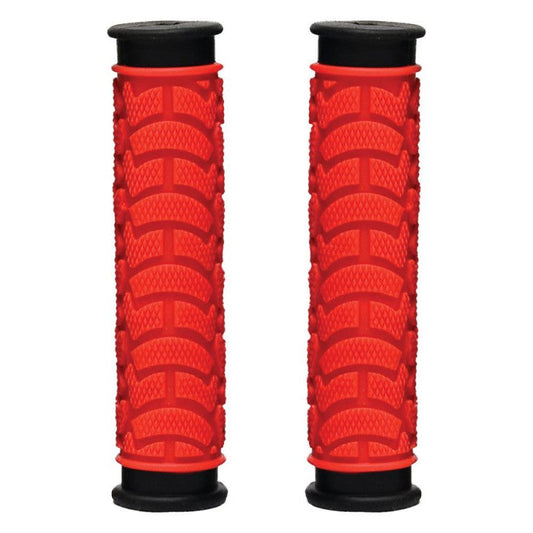 GRIPS - Dual Density MTB Grips, Clossed End. 130mm RED - Oxford Product