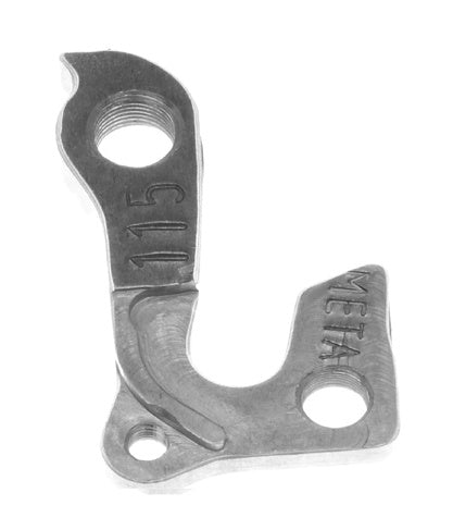 META CNC DERAILLEUR HANGER - Model 115, Material 6061 T651 Aviation Aluminium, CNC Machined, Silver