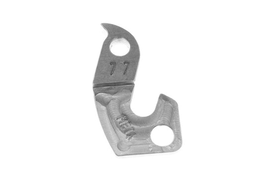 META CNC DERAILLEUR HANGER - Model 77, Material 6061 T651 Aviation Aluminium, CNC Machined, Silver, MERIDA, CARRERA, CENTURION