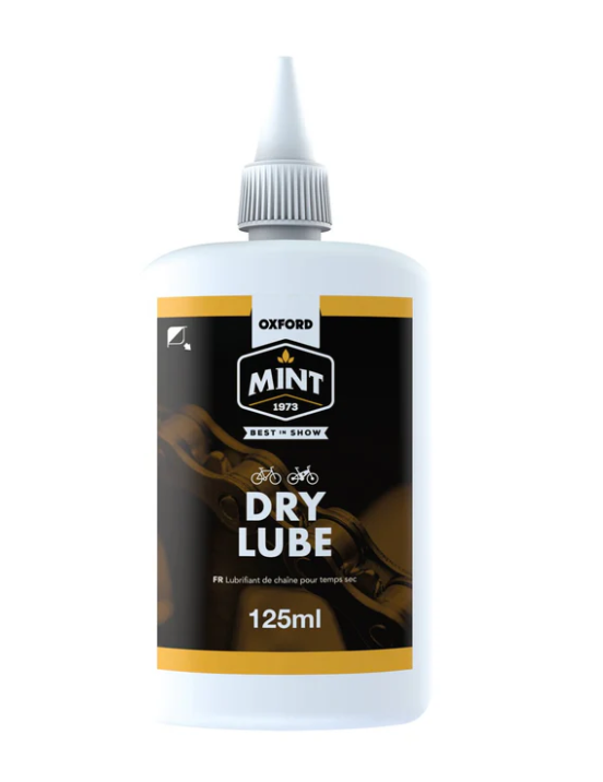 Oxford Mint Dry Lube 125ml, to make your drive train silent and more efficient when riding in dry conditions.