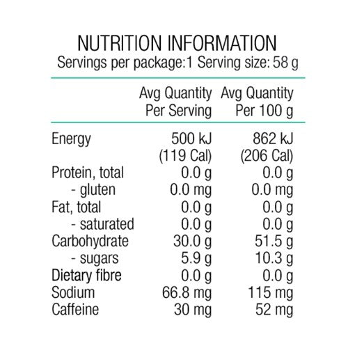 Fluid Energy Gel - Kola Nut & Lemon Juice with 30mg Caffeine - 58g - Box of 18