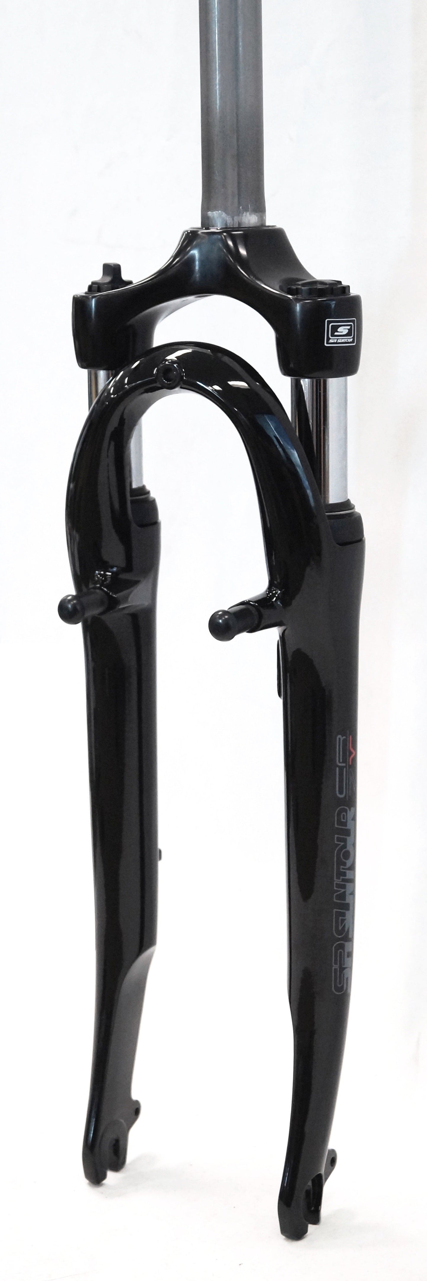 **SR Suntour Suspension Fork 700C,  CR7V, travel 40mm, for axle 9mm, coil spring w/preload adjuster,  for V Brake, 1 1/8" steerer Threadless,  BLACK