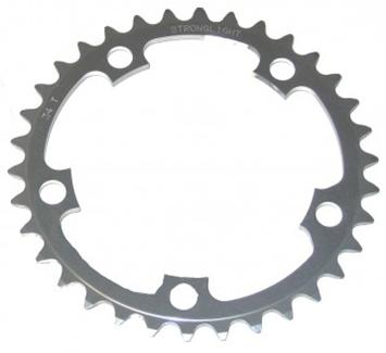 CHAINRING - ROAD "STRONGLIGHT", 36T, 5083 Silver - 110mm BCD, 5 Hole for 9/10 Spd