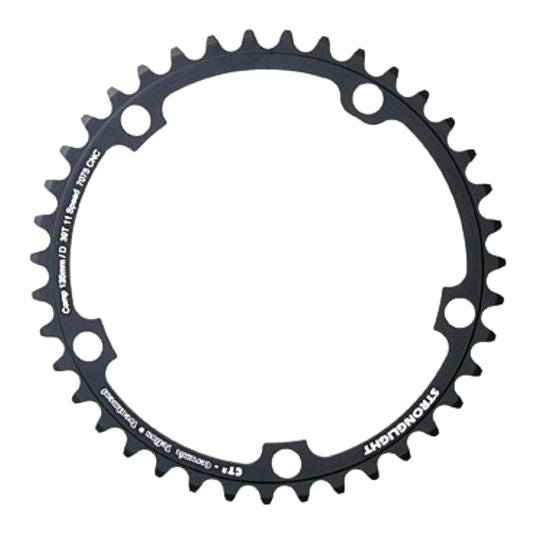 CHAINRING - ROAD "STRONGLIGHT", 39T, 7075 CNC Black CT2 campag 11spd - 135mm BCD, 5 Hole for 11 Spd
