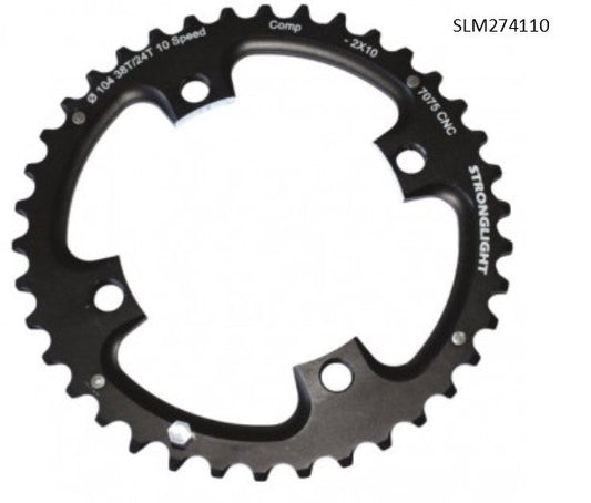 CHAINRING "STRONGLIGHT"  MTB SRAM XO - 104BCD - 2x10 36T BK - 7075 9/10S DOUBLE OUT (USE with Chainring Bolt SL350134)