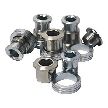 Chainring Bolt Kits, STRONGSCREW FOR TRIPLE MESSENGER (5 ARMS) STEEL & ALU SILVER