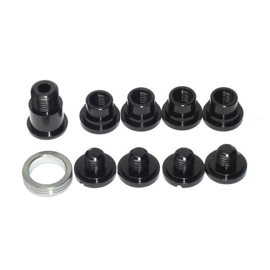 Chainring Bolt Kits, CAMPAGNOLO SCREW FOR DOUBLE (5 arms) - B & C TYPES ALLOY BLACK