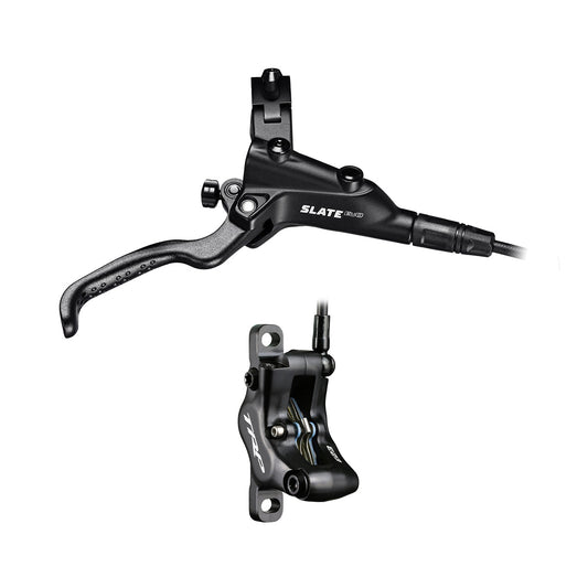 TRP Hydraulic 4-piston disc brake, black, SLATE EVO, 5mm hoser, L: 1900mm. * Right side for Front. (Uses 2.3mm Rotor Only - Rotor not included)