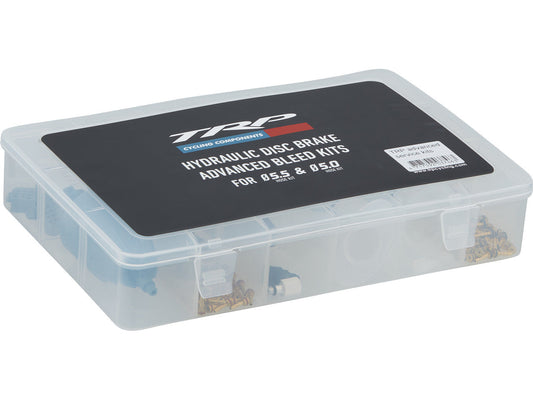 TRP Advanced bleed kit,  for DIA. 5.0 and 5.5mm hose, inc syringe, bleed funnel, hose retainer,compression ferrules  brass inserts