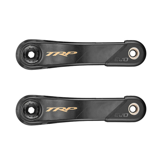 TRP Crank CK-9050 EVO Carbon Fiber Crank, 165mm Length Cinch compatible interface/ 68 & 73, Black / Gold