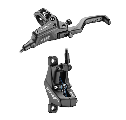 TRP DHR EVO PRO REAR, Disc brake set, rear, for left hand, alloy, hydraulic 4-piston. BLACK (Uses 2.3mm Rotor Only - Rotor not included)
