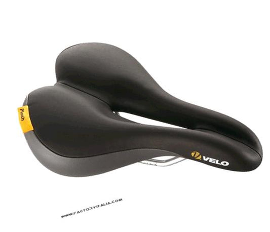 Saddle, Velo Plush Pump OM, Cut-out touring saddle, 411g, 273mm x 179mm, inclined riding