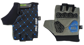 A NEW ITEM - BLACK with BLUE dots GLOVES - PRO SERIES, Amara Palm, Lycra Towel GEL Padding, XL